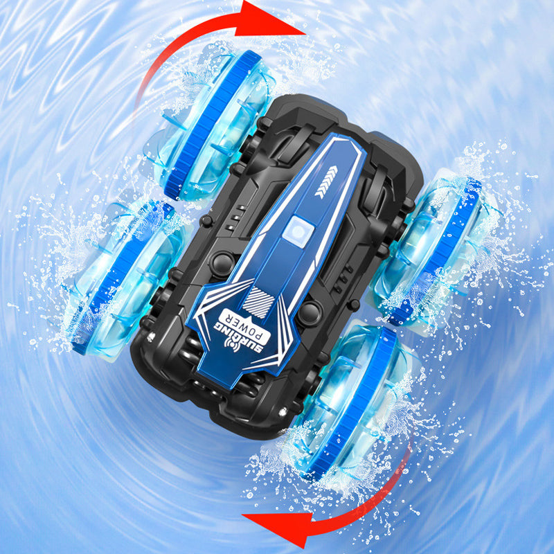 RC Stuntauto voor Land en Water met 2 Afstandsbedieningen