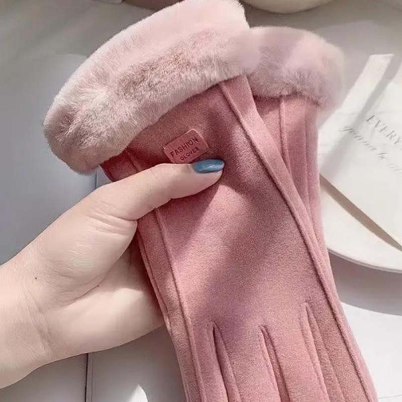 Gants à écran tactile chauds et coupe-vent de couleur unie