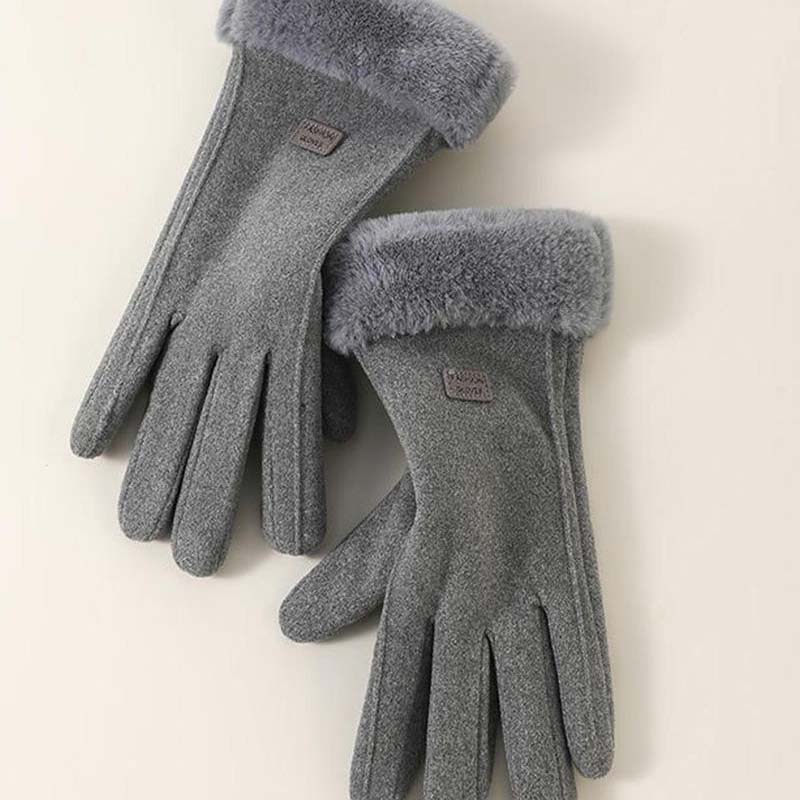 Gants à écran tactile chauds et coupe-vent de couleur unie