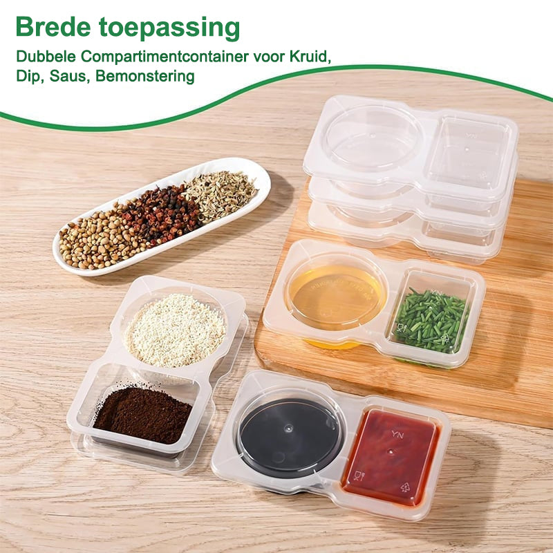 Snackcontainers met dubbele compartimenten en deksels