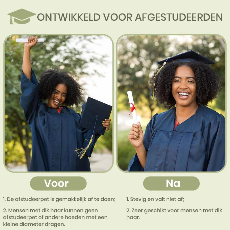 Stevige anti-val haarband voor afstudeerpet