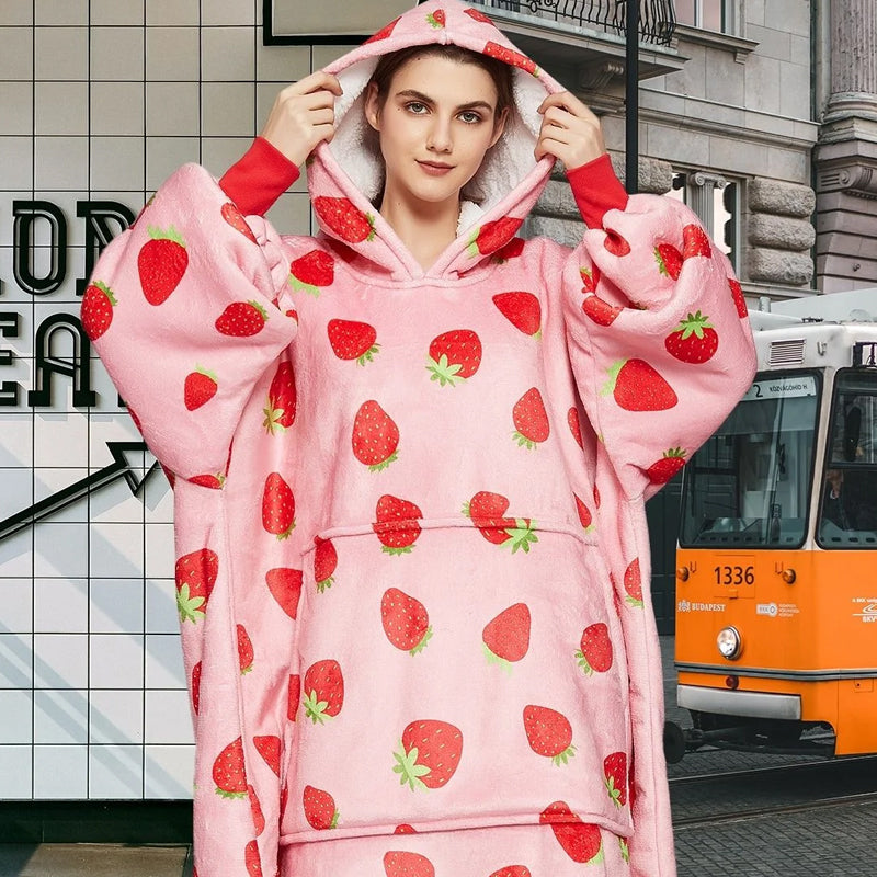 Draagbare dekenhoodie voor volwassenen