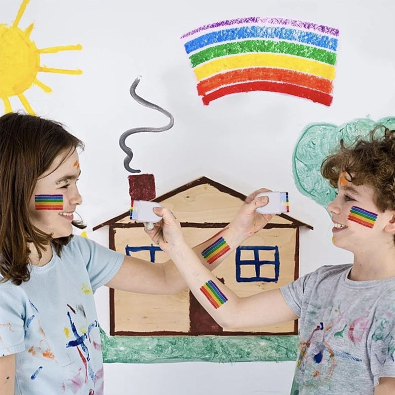 Regenboog gezichtsbodypaint