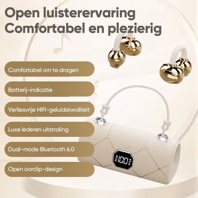 Stijlvolle draadloze koptelefoon met oorklem