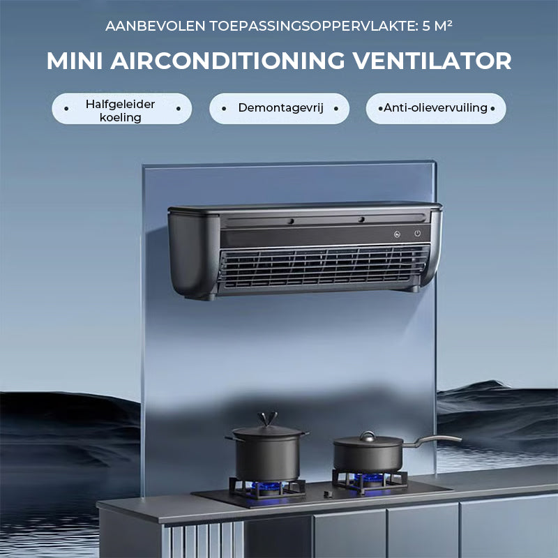 Keukenmuur-airconditioningventilator zonder boren