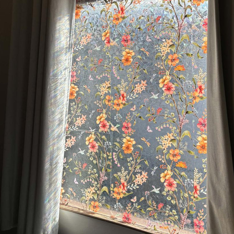 Bloemmotief raamsticker