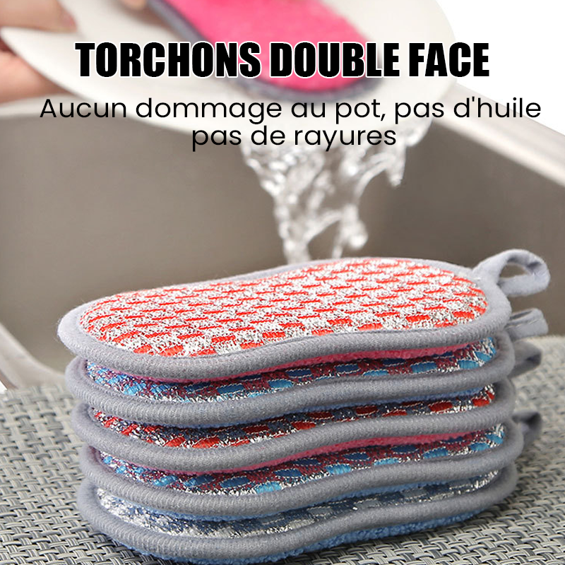 Torchon multifonctionnel double face