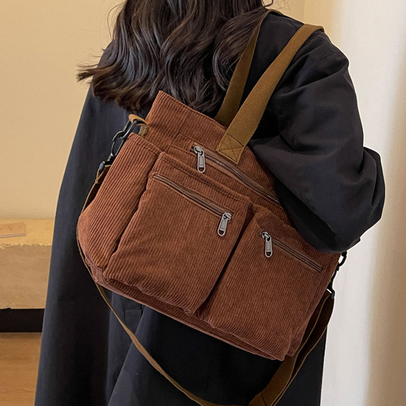 Effen corduroy tas