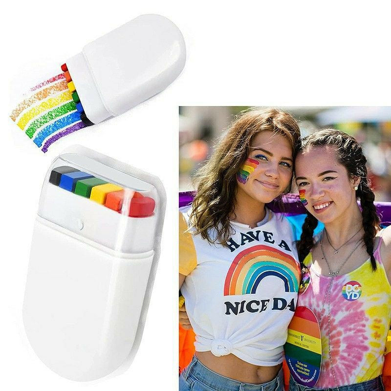 Regenboog gezichtsbodypaint