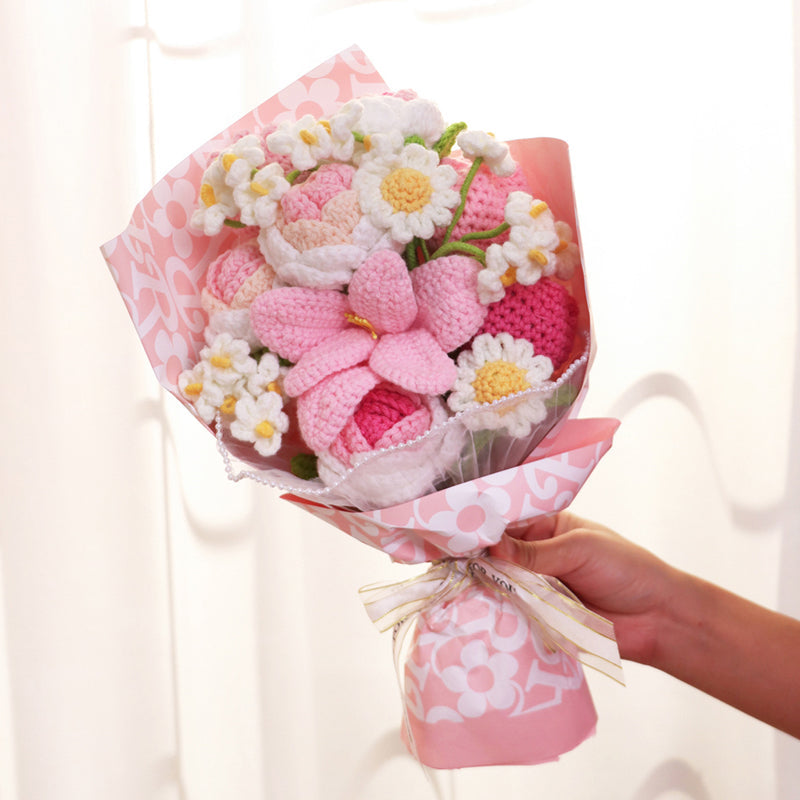 Bouquet de fleurs fait main au crochet