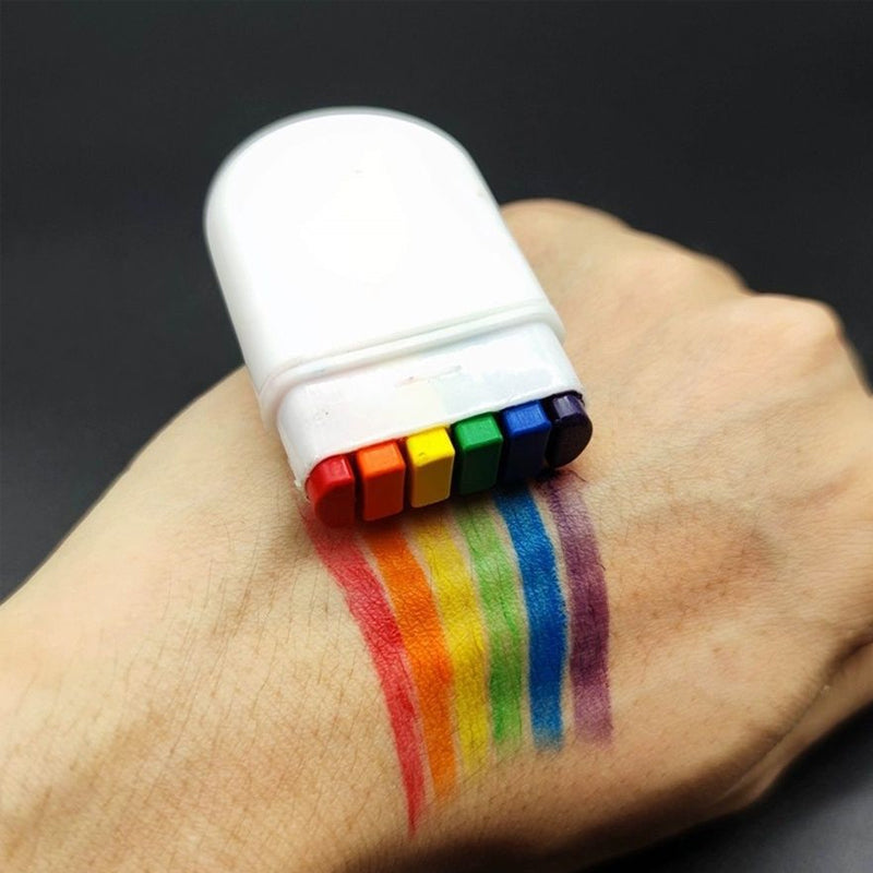 Regenboog gezichtsbodypaint