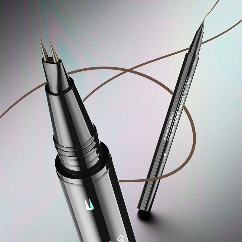 2-in-1 Dual-Ended Wenkbrauwpotlood met Micro-Vork-Tip Applicator en Precieze Borstel-Tip
