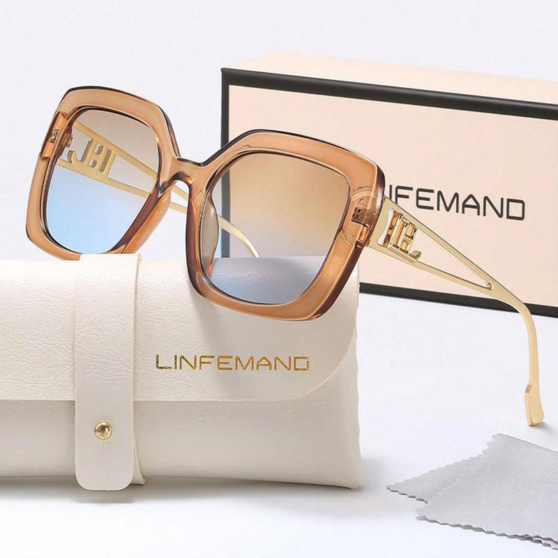 Lunettes de soleil unisexes vintage tendance à grande monture