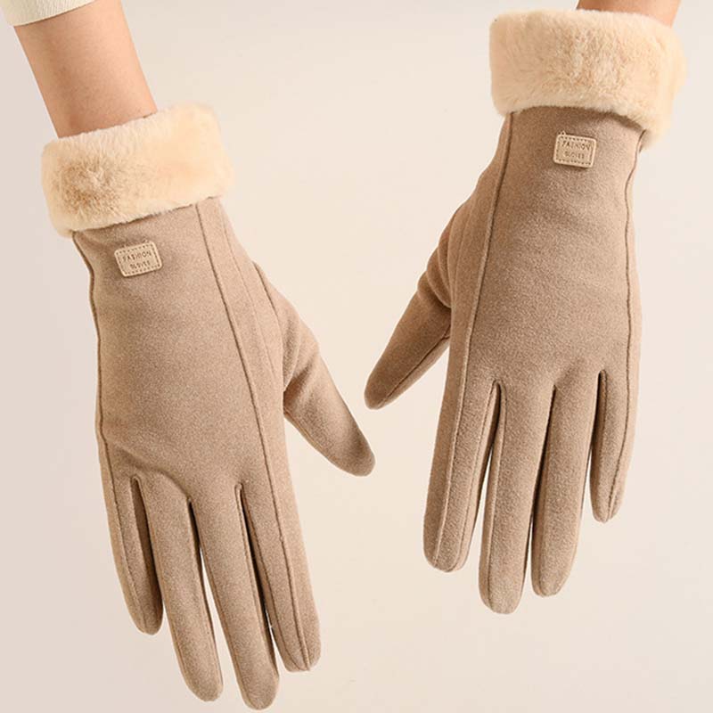 Gants à écran tactile chauds et coupe-vent de couleur unie