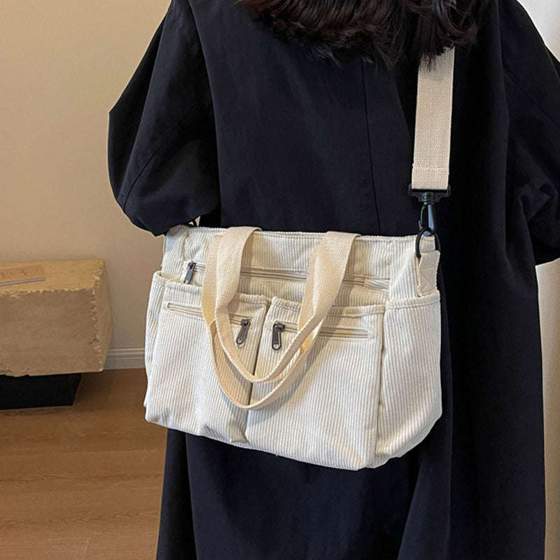 Effen corduroy tas