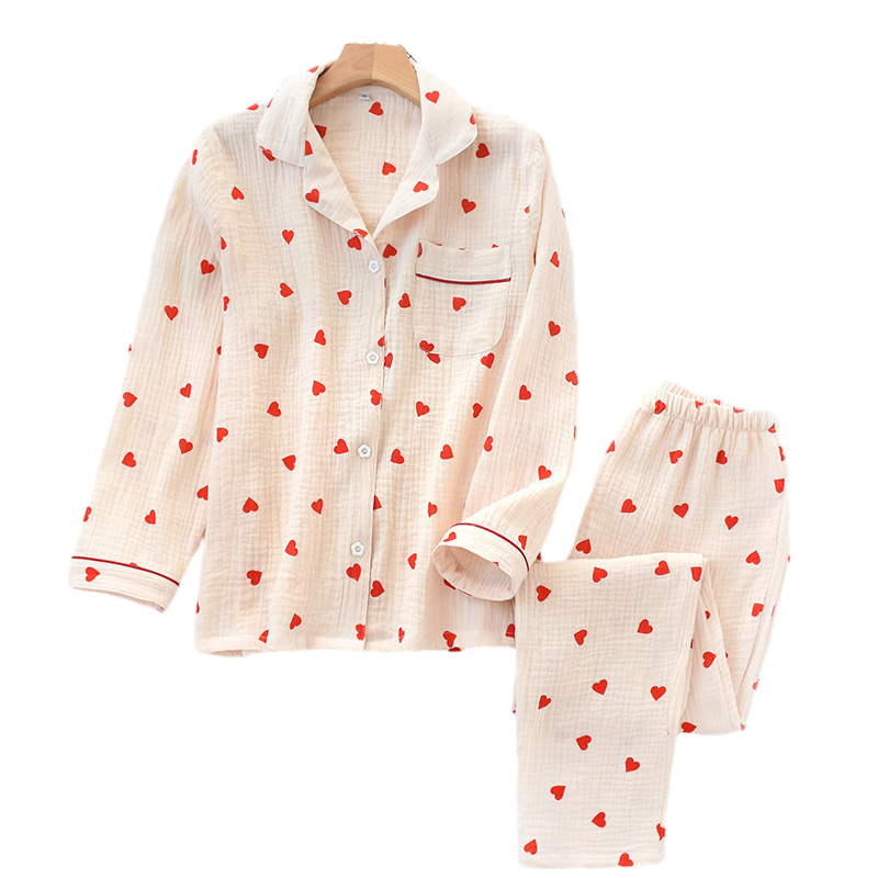 Ensemble de pyjamas à motif de cœur