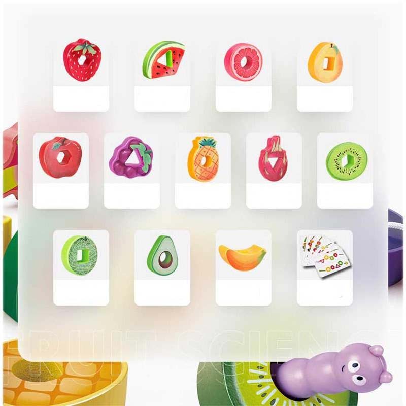 Jeu d'enfilage de fruits