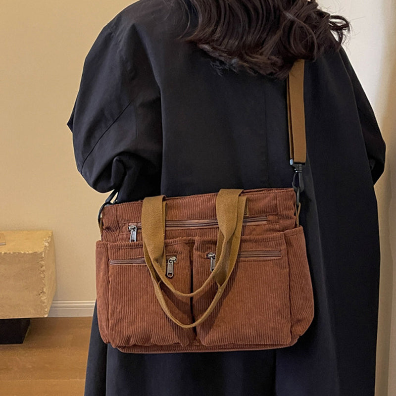 Effen corduroy tas