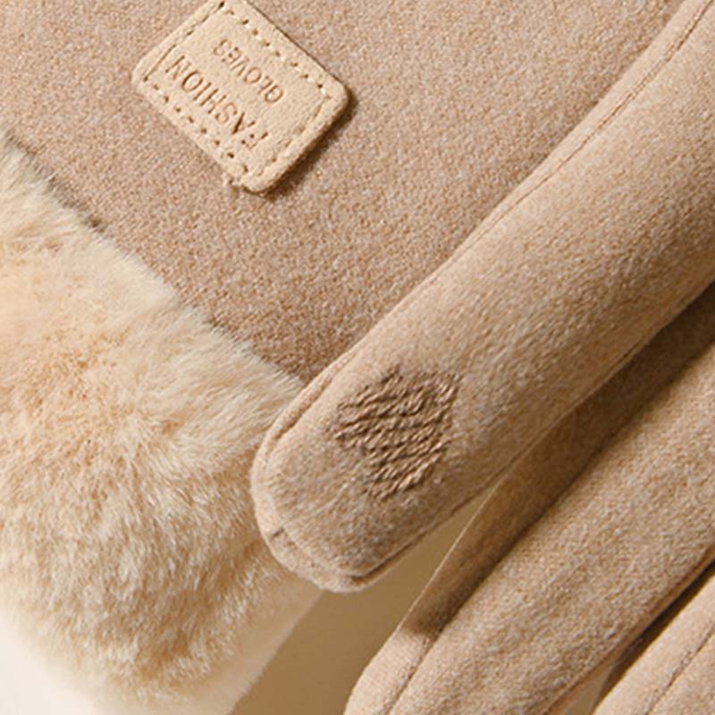 Gants à écran tactile chauds et coupe-vent de couleur unie