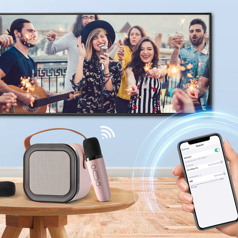 Mini Karaoke Machine met draadloze microfoons