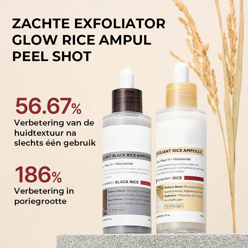 Gloeiende rijstampul set van twee - Serums voor verheldering, exfoliatie en hydratatie