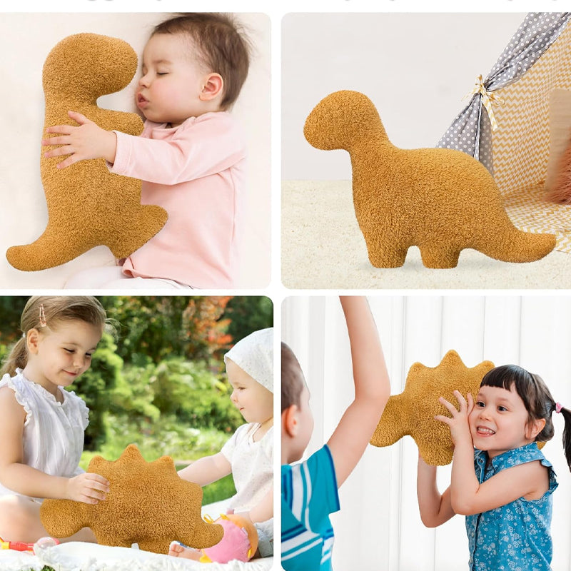 Coussin en peluche dinosaure