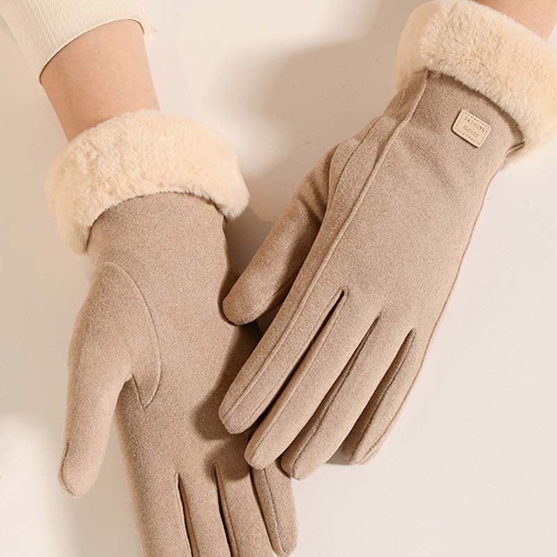 Gants à écran tactile chauds et coupe-vent de couleur unie