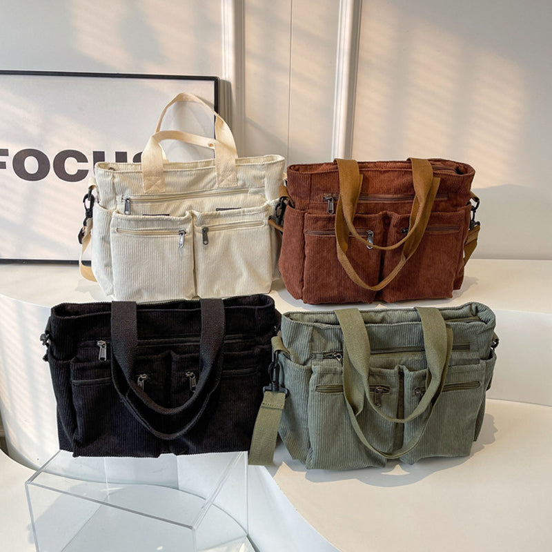 Effen corduroy tas