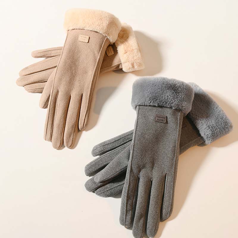 Gants à écran tactile chauds et coupe-vent de couleur unie