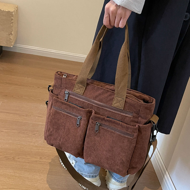 Effen corduroy tas