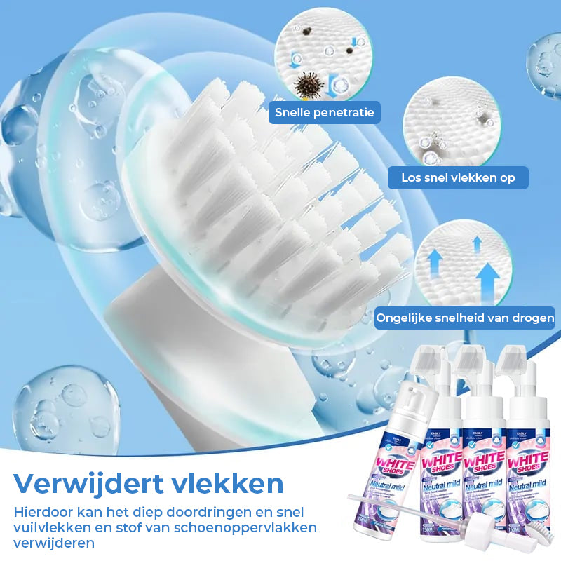 🤍 Schuim No-Rinse Cleaner — Laat schoenen direct stralend & wit worden