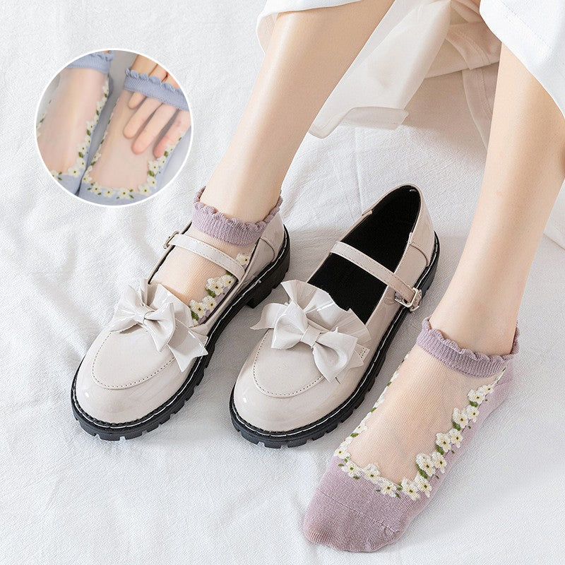 Chaussettes respirantes à motif floral d'été