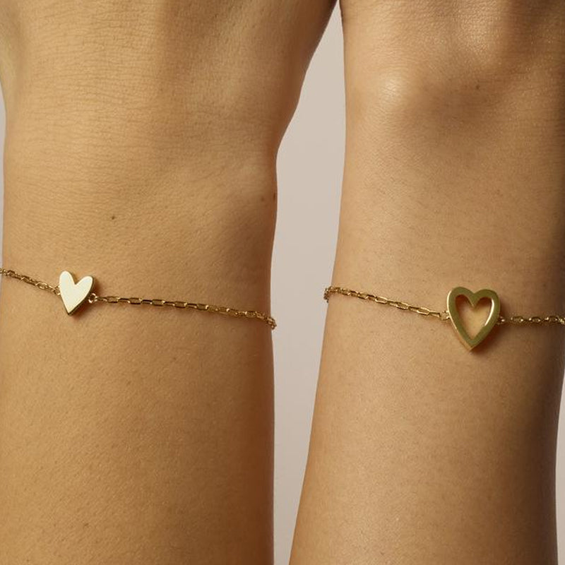 Lot de deux bracelets d'amitié et d'amour ajustables