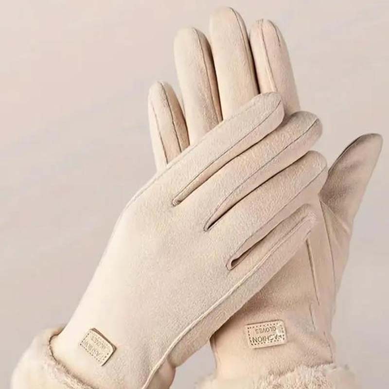 Gants à écran tactile chauds et coupe-vent de couleur unie