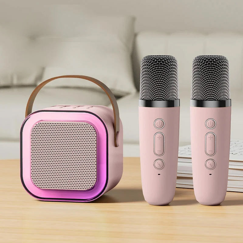 Mini Karaoke Machine met draadloze microfoons