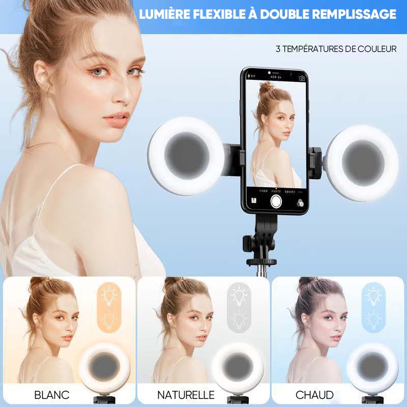 Nouveau bâton de selfie 6 en 1 avec lumière d'appoint