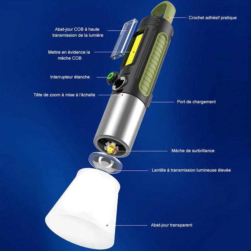 Lampe de poche extérieure multifonctionnelle pour les aventures