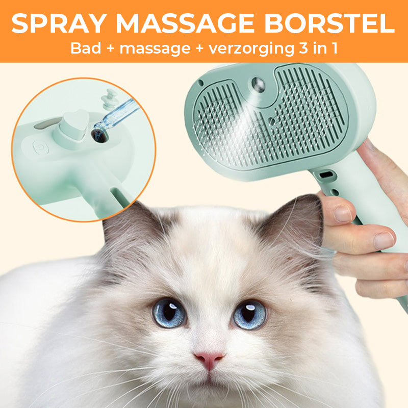 Kam voor ontharing met spray voor huisdieren