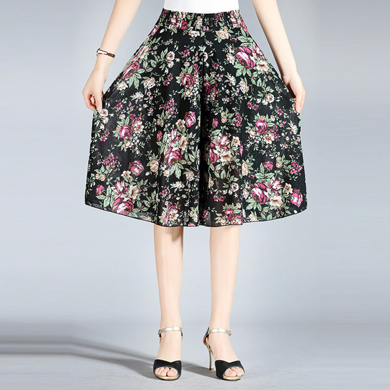 Jupe-culotte large style vintage pour femmes