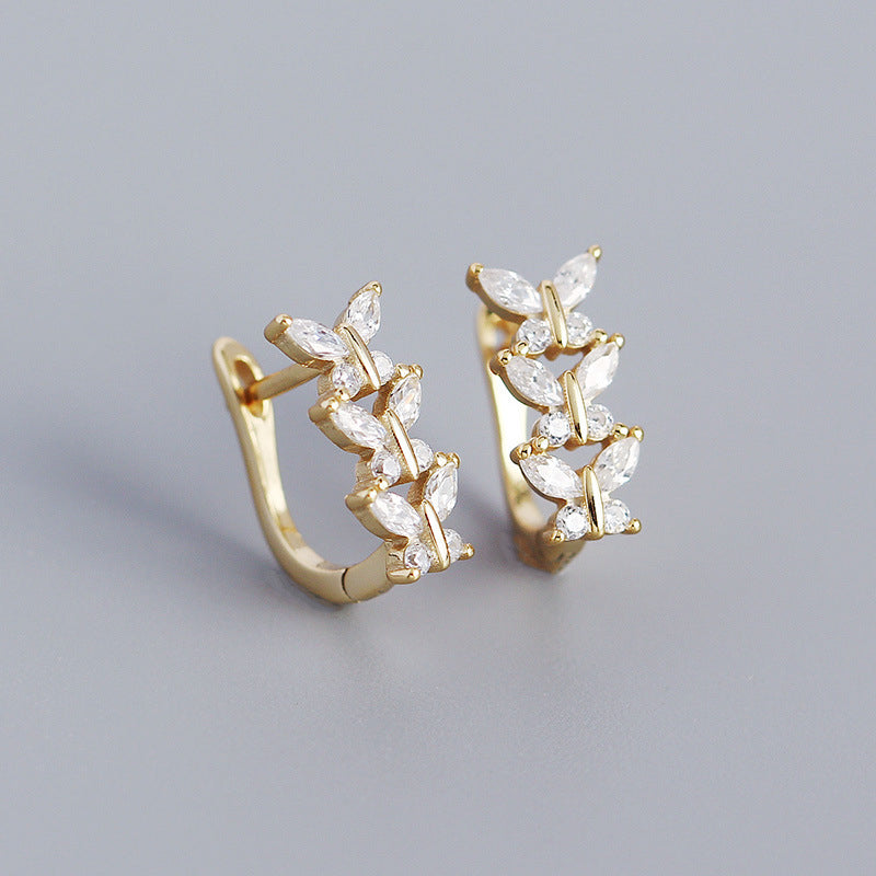Boucles d'Oreilles Classiques en Cristal Blanc
