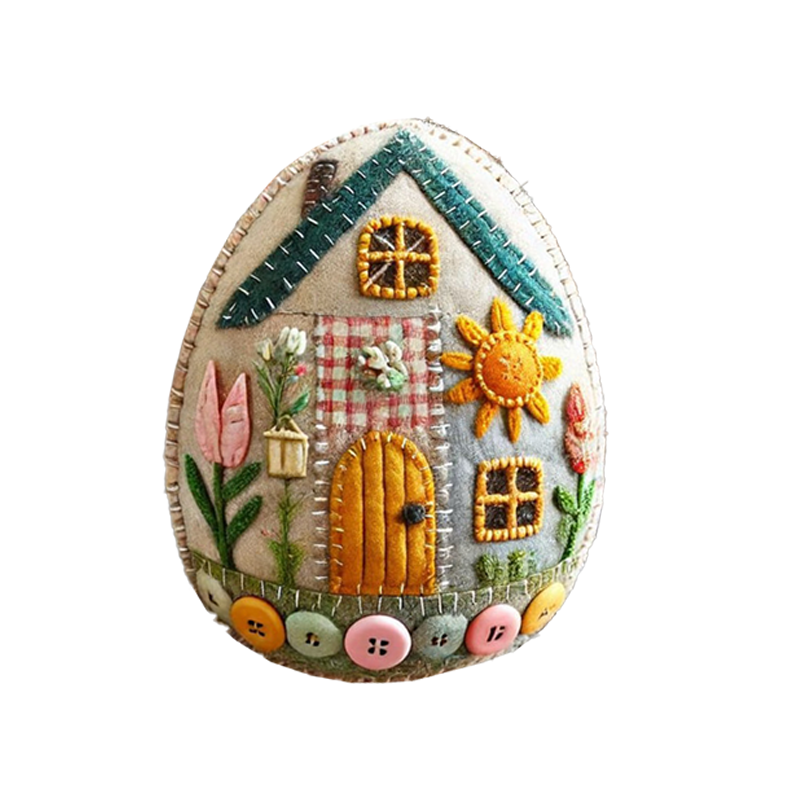Patchwork vilten eierhuis doe-het-zelfpakket