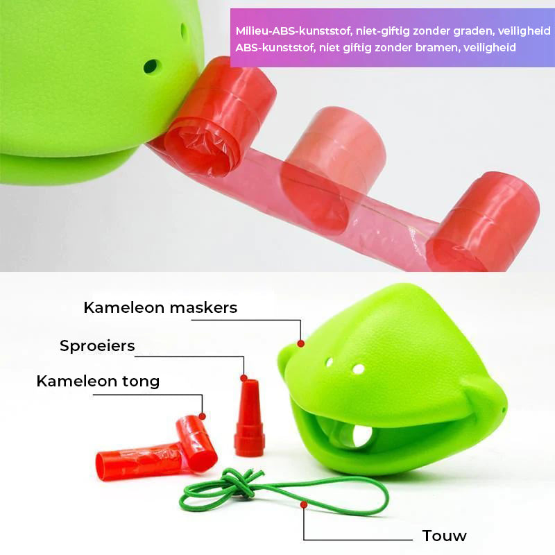 Kameleon steekt tong uit