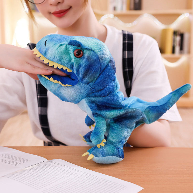 Pluche dinosaurushandpoppen