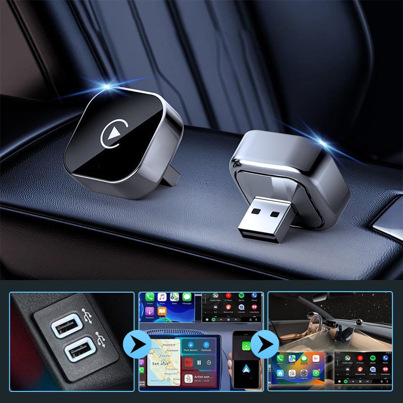 2-in-1-adapter: Draadloze CarPlay & Android Auto