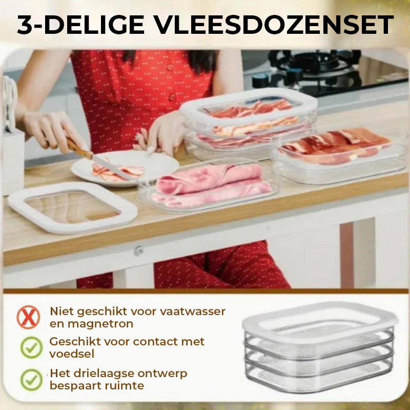 3-laags herbruikbare voedselcontainer