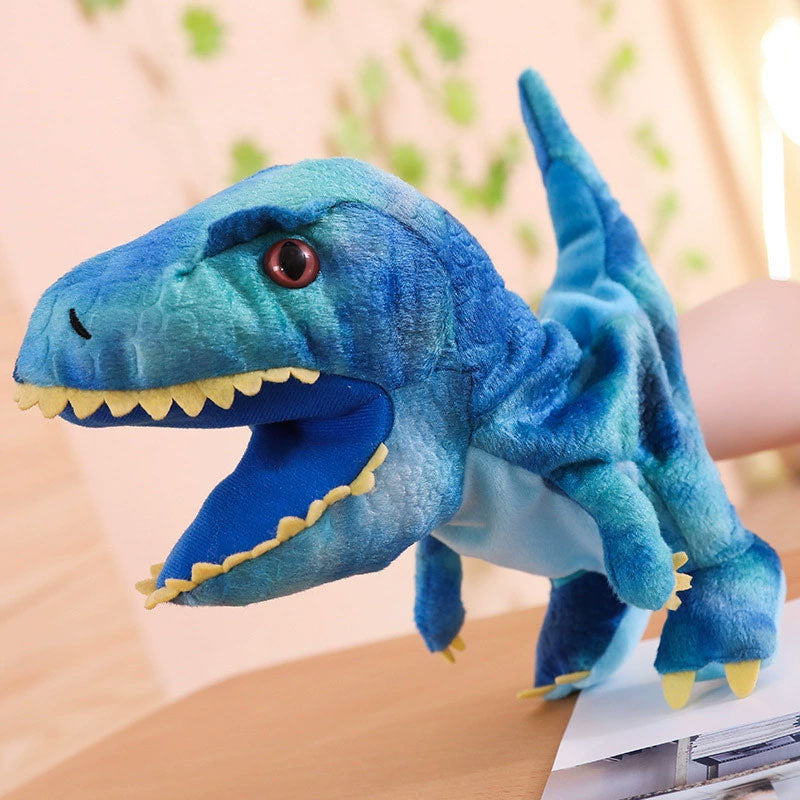 Pluche dinosaurushandpoppen