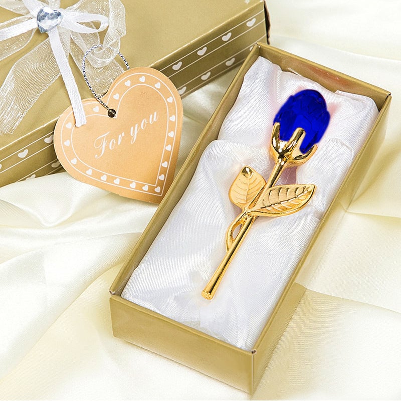 Kunstmatige rozentak met kristallen bloem