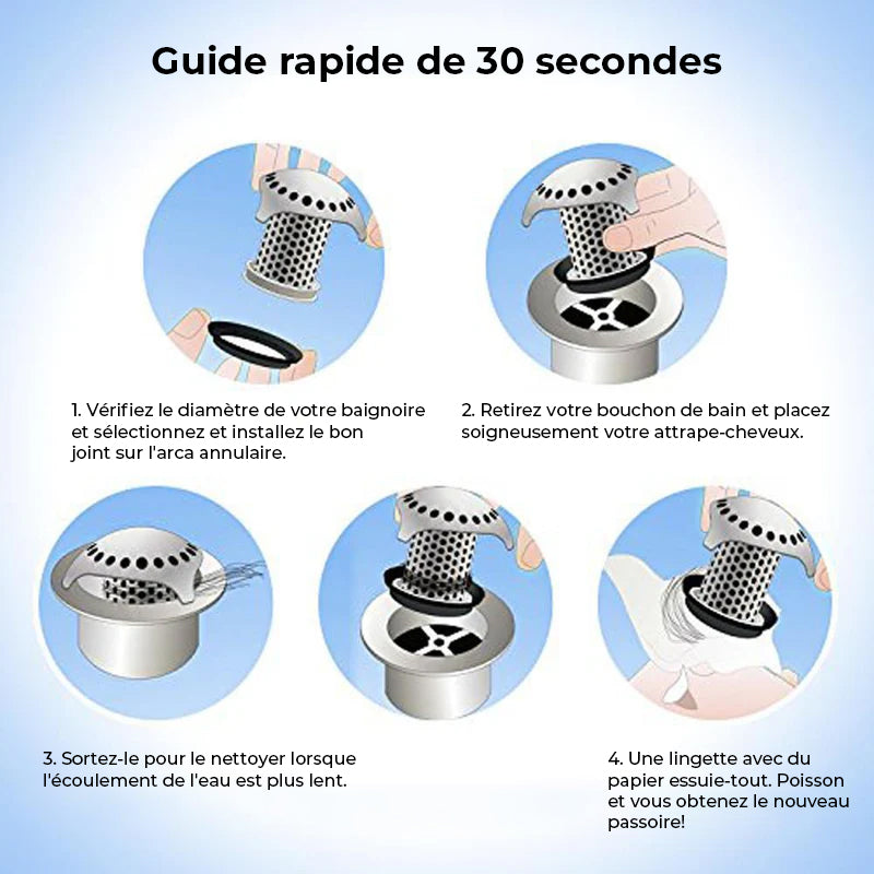 Filtre protecteur pour attrape-cheveux de vidange