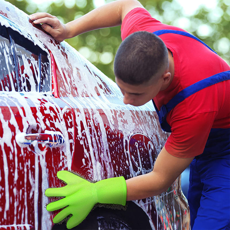 Gants de lavage de voiture double face à cinq doigts