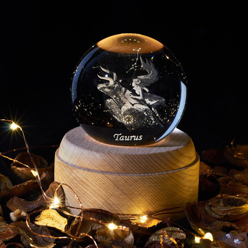 Veilleuse boule de cristal rougeoyante